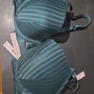 Victoria's Secret Teal Lace Trim Bra